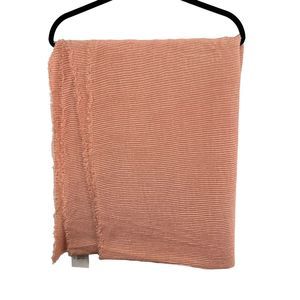 Modena Womens Blanket Scarf Coral Orange One Size 32.5" x 91" Acrylic Ribbed